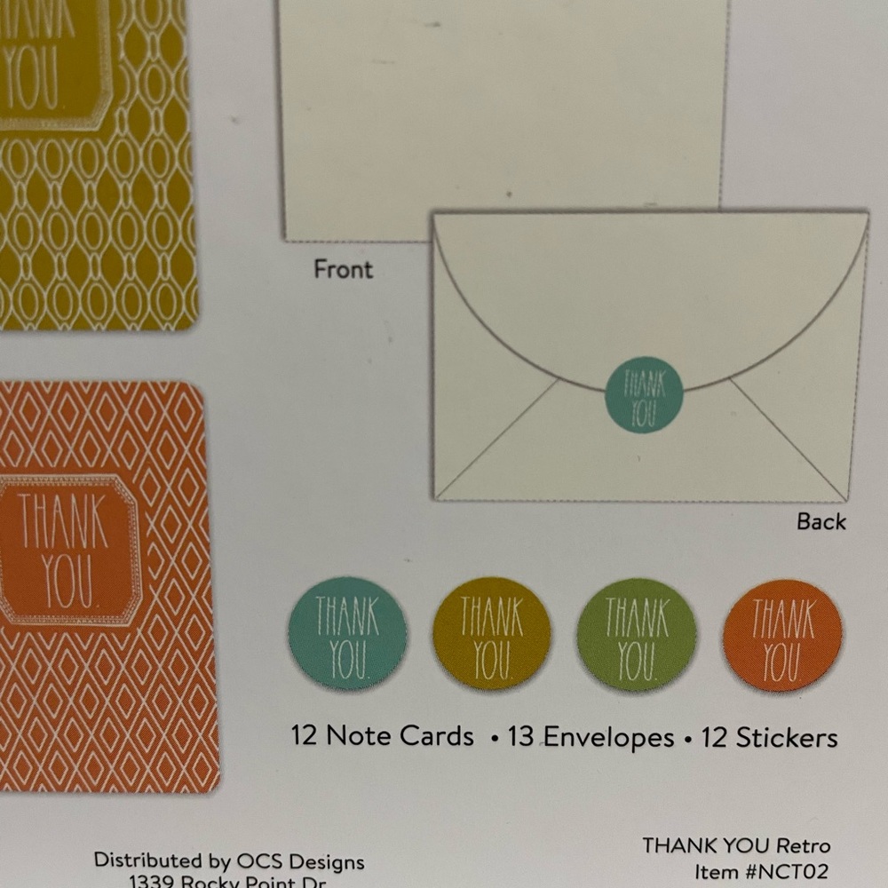 NEW Rae Dunn THANK YOU Notecard Set - Picture 3 of 6